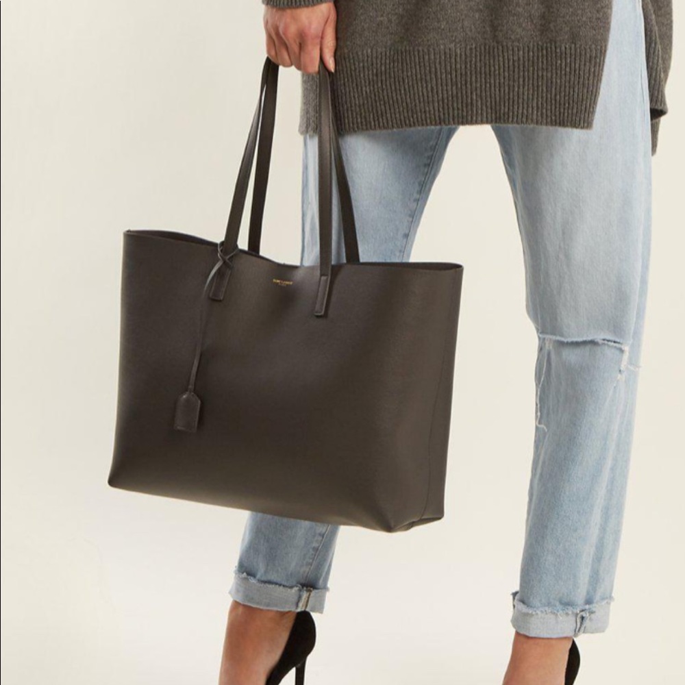 SAINT LAURENT YSL Iconic Authentic Tote Bag in Leather